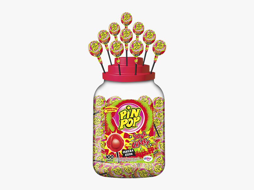 Pin Pop Sour Cherry 6 X 100 - Pin Pop Lollipop Sour Cherry, HD Png Download