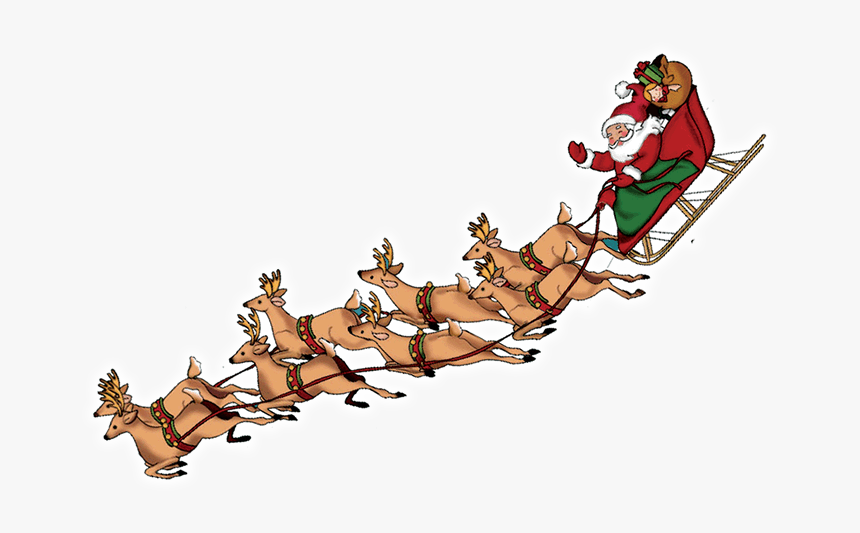 Santa Claus Sled Png, Transparent Png
