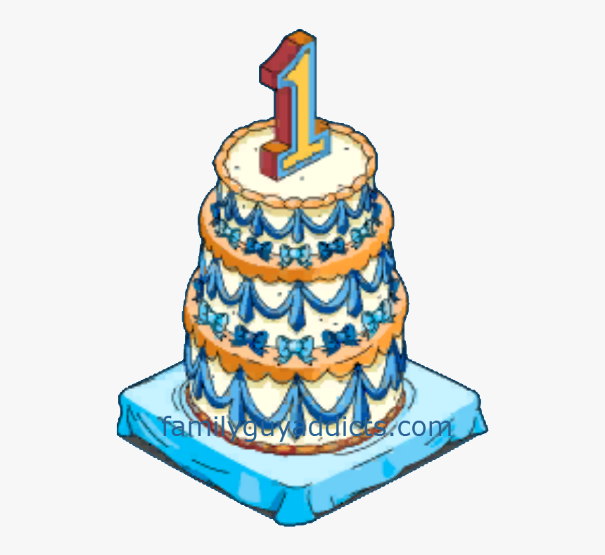 Happy Year And Clams Family Guy Addicts - Birthday Cake With A 1 Candle Png, Transparent Png