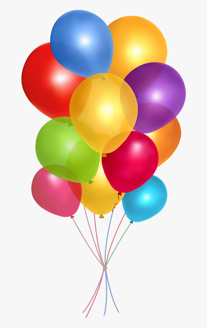 Transparent Multicolor Balloons Png Clipart Picture - Balloons Transparent Background Free, Png Download