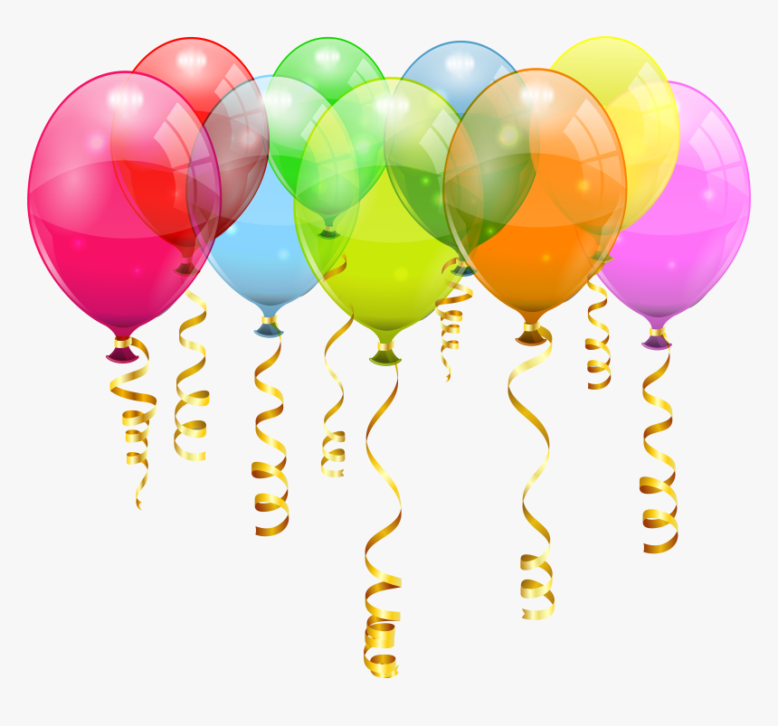 Colorful Balloon Bunch Png Clipart Image - Birthday Balloons Clip Art Png, Transparent Png