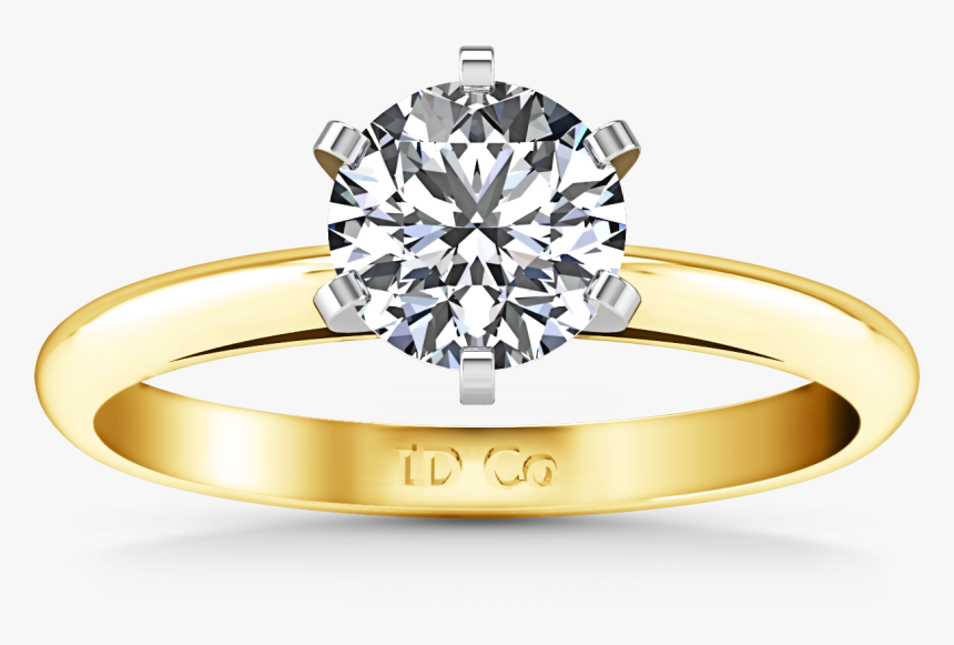 Wedding Ring Png - Rose Gold Solitaire Engagement Ring, Transparent Png