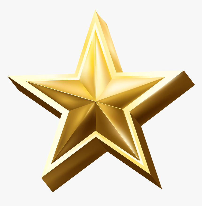 Deco Star Transparent Png Clip Art Image - Transparent Background Of Golden Star, Png Download