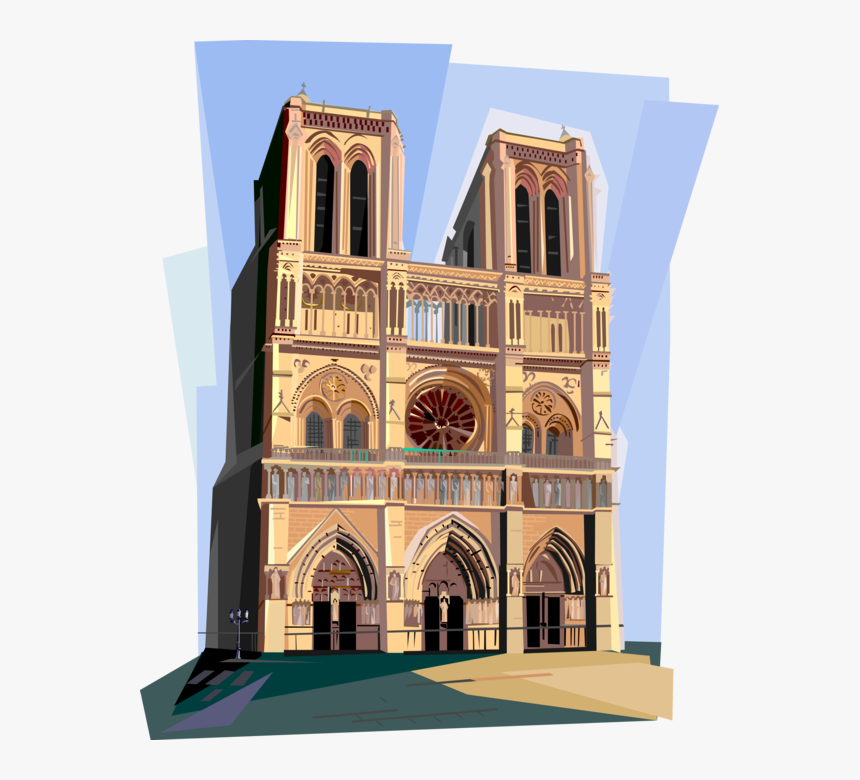 Transparent Paris Clipart - Notre Dame De Paris Vector, HD Png Download