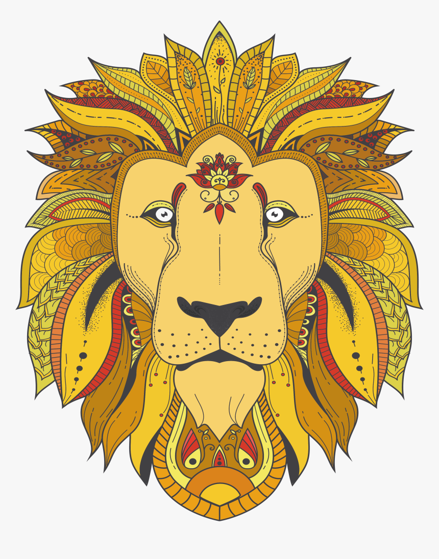 Lionhead Rabbit Lion S Head Illustration - Colorful Tshirt Printed Design, HD Png Download