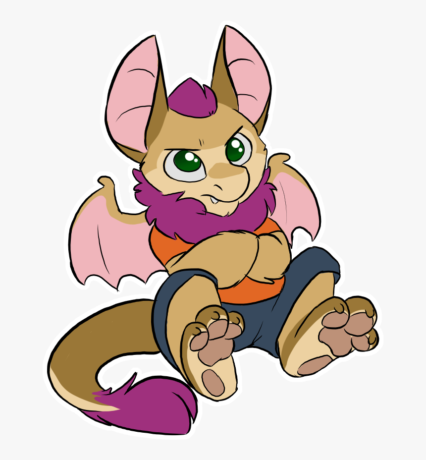 Cute Bat Grump - Cartoon, HD Png Download