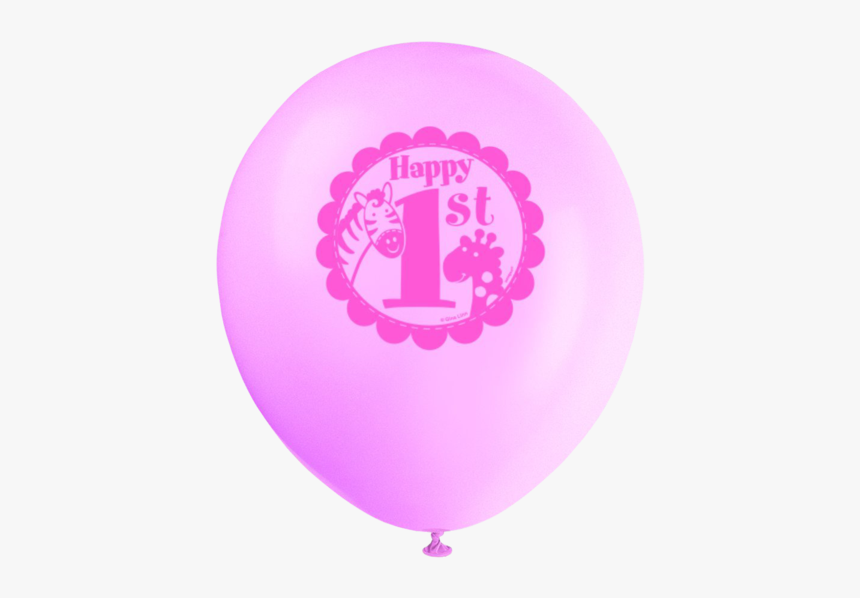 Latex Pink Safari First Birthday Balloons - First Birthday Balloon Png, Transparent Png