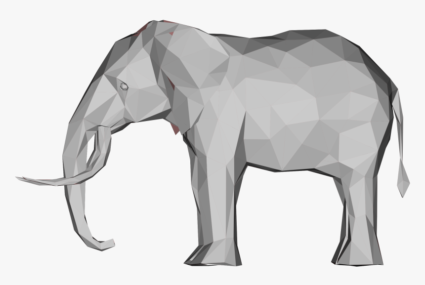 Low Poly 3d Elephant Clip Arts - Low Poly 3d Elephant, HD Png Download