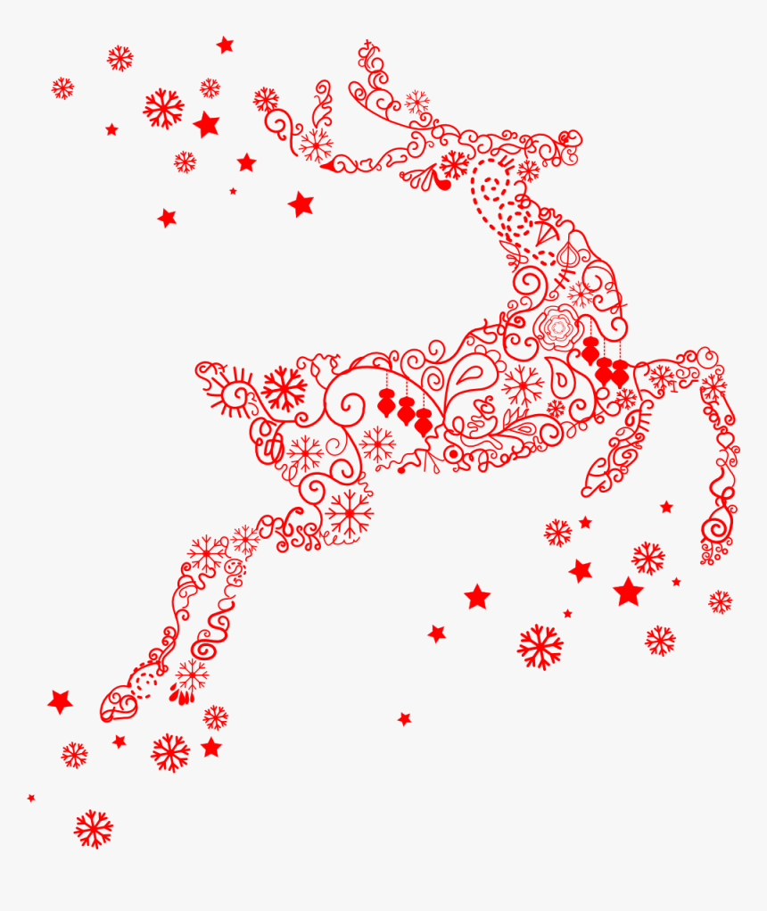 Red Christmas Deer Png, Transparent Png