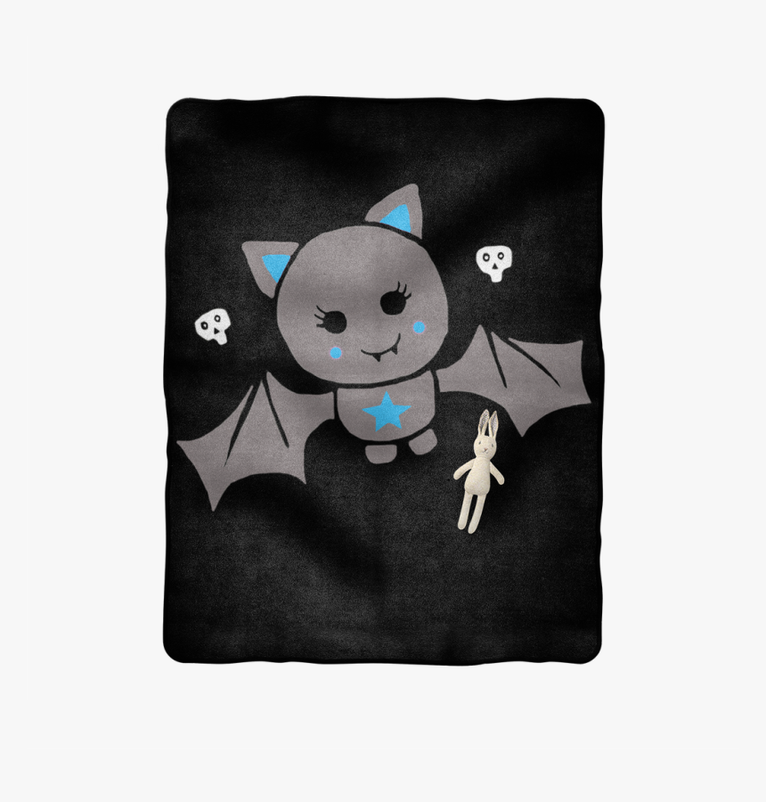 Blue Cute Bat On Black Baby Blanket - Linens, HD Png Download