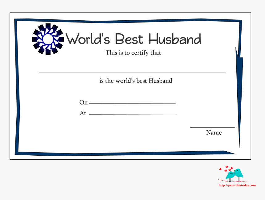 Clipart Best Husband Certificate, HD Png Download