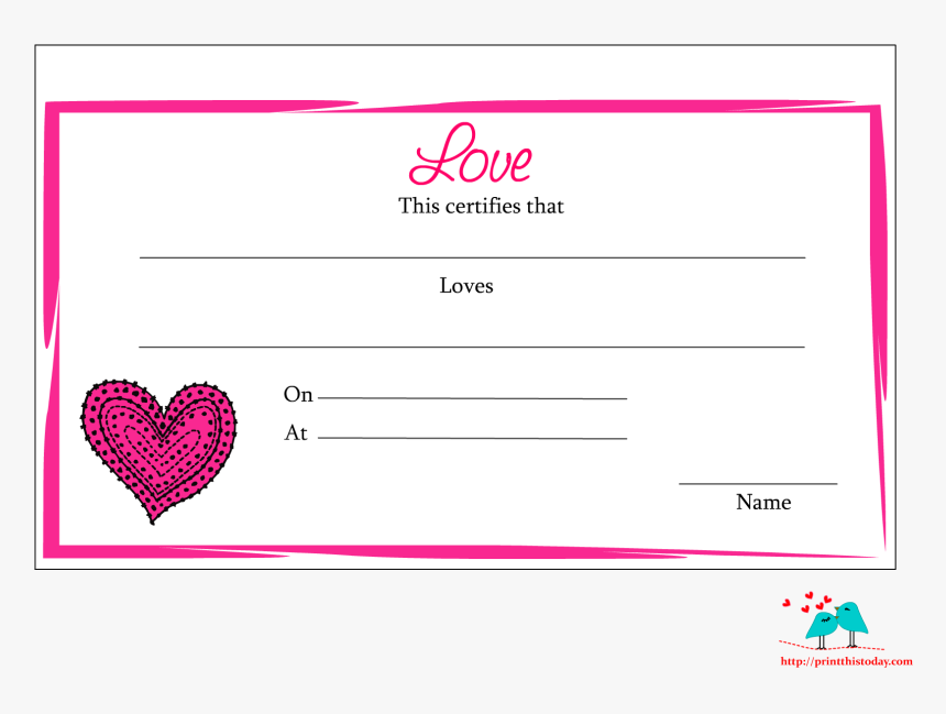 Love Certificate For Boyfriend, HD Png Download