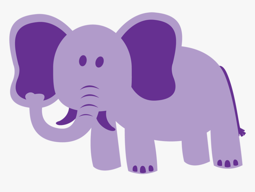 Purple Elephant Clipart, HD Png Download
