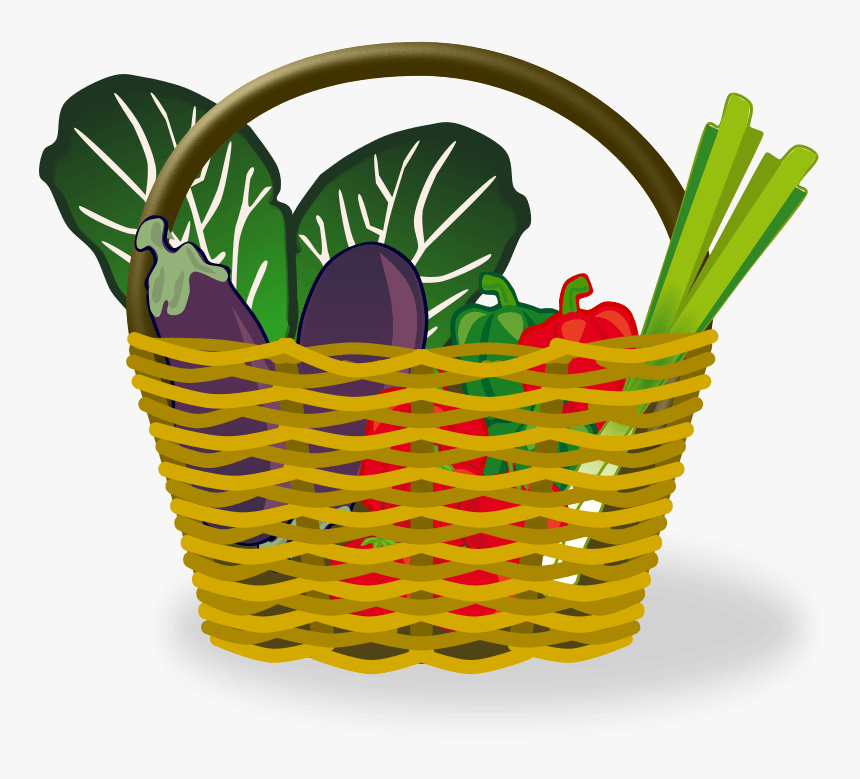 Fruit Vegetables And Basket Clipart - Food Basket Clipart, HD Png Download