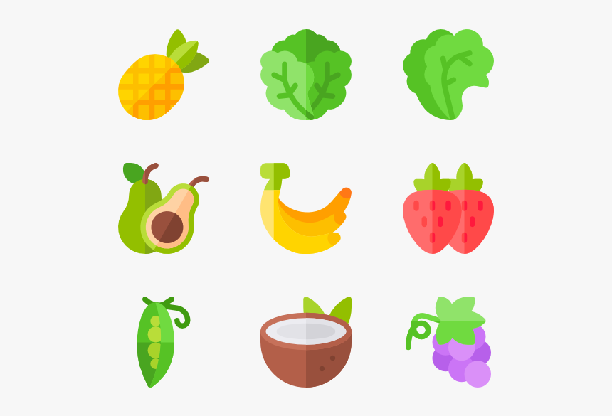 Fruits And Vegetables - Vegan Flat Icon, HD Png Download