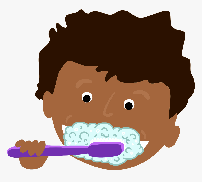 African Kid Brushing Teeth Clip Arts - Brush Teeth Clipart, HD Png Download