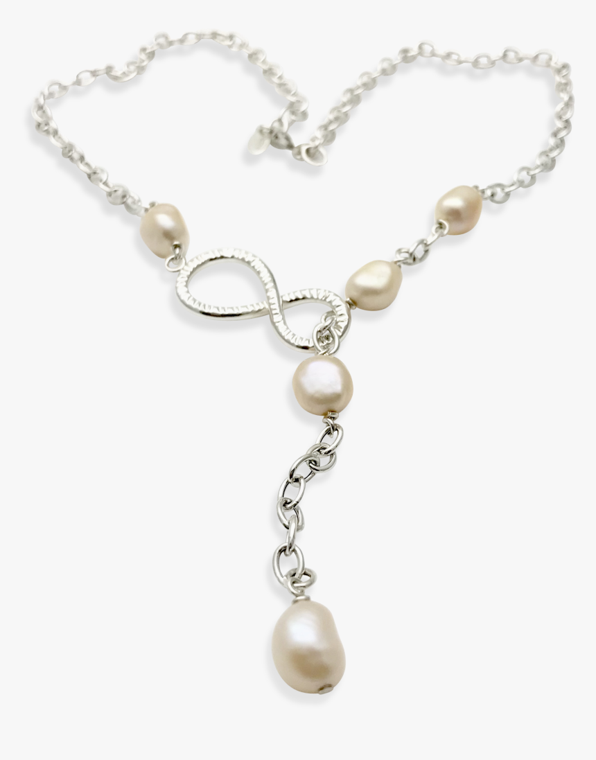 Pink Spring Lariat Necklace With Infinity Eight Pendant - Pearl, HD Png Download