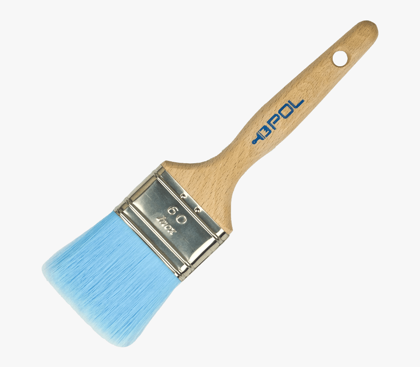 Flat Chalk Brush With Light Blue Filaments - Paint Brush, HD Png Download