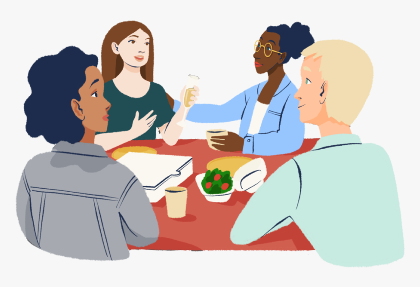 Transparent Sitting At Table Png - Cartoon, Png Download