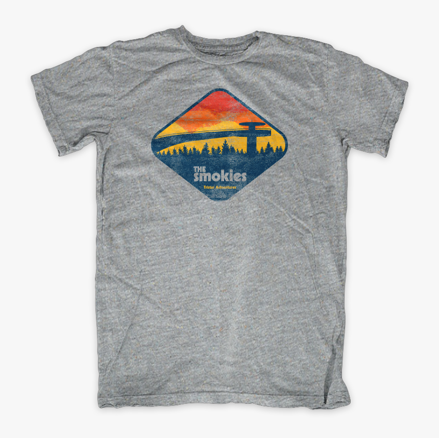 Smoky Mountains Clingmans Dome Grey - T Shirt, HD Png Download