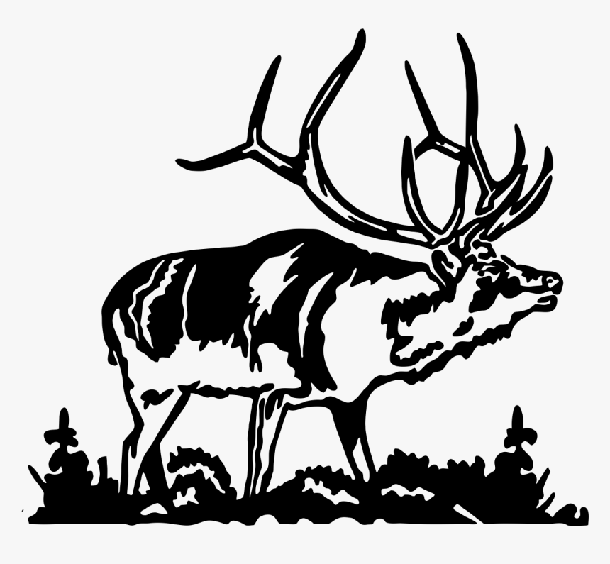 Elk Clip Art - Elk Silhouette Clip Art, HD Png Download
