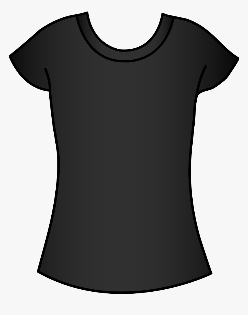 Womens Black T Shirt Clip Art - Illustration, HD Png Download