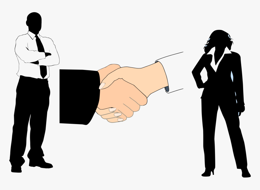 Big Image Png - Man Woman Handshake Clipart, Transparent Png