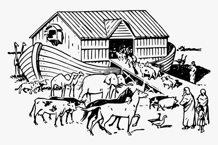 Black And White Noahs Ark Clipart, HD Png Download