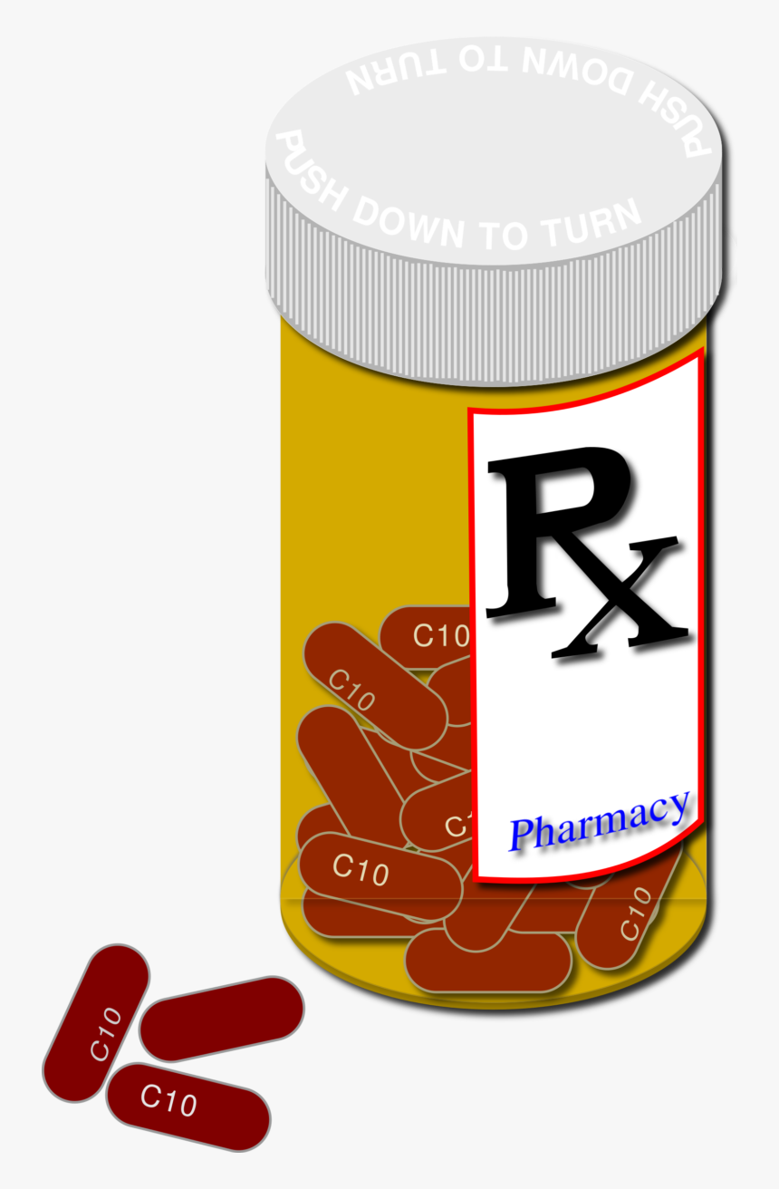 Pill Bottle Clipart - Clip Art Pill Bottle, HD Png Download