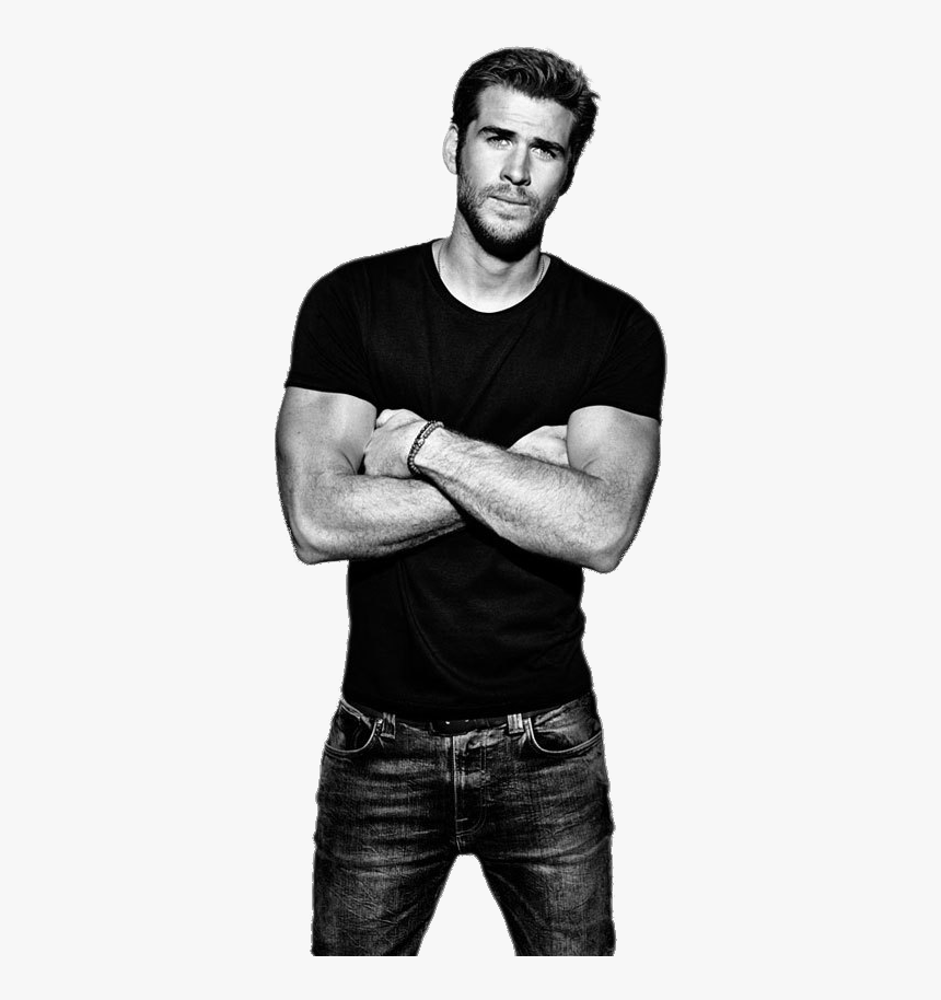 Liam Hemsworth Black And White - Liam Hemsworth, HD Png Download