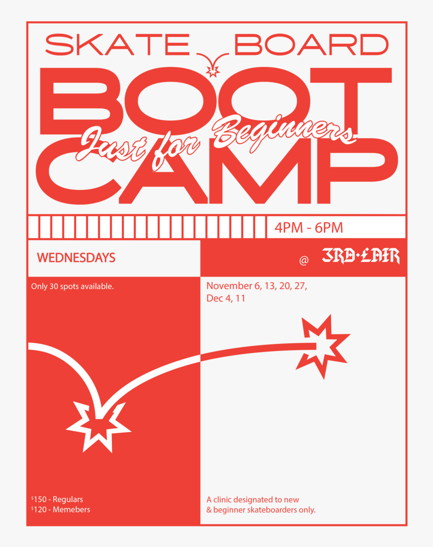 Beginner Boot Camp Skateboard Clinic Winter Session - Poster, HD Png Download