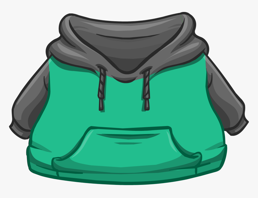 Club Penguin Wiki - Black And Green Two Tone Hoodie, HD Png Download