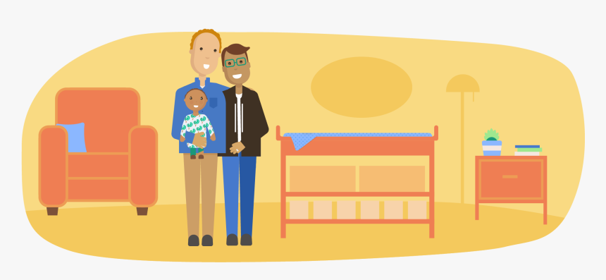 Couple Holding Their Infant In A Nursery - Illustration, HD Png Download