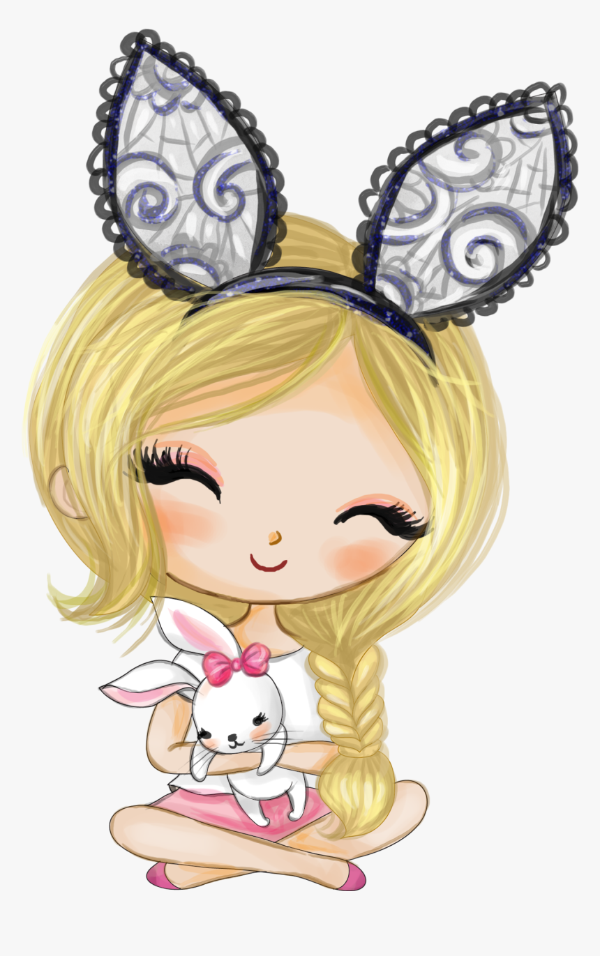 #girl #niña #rabbit #easter #pascuas - Cartoon, HD Png Download