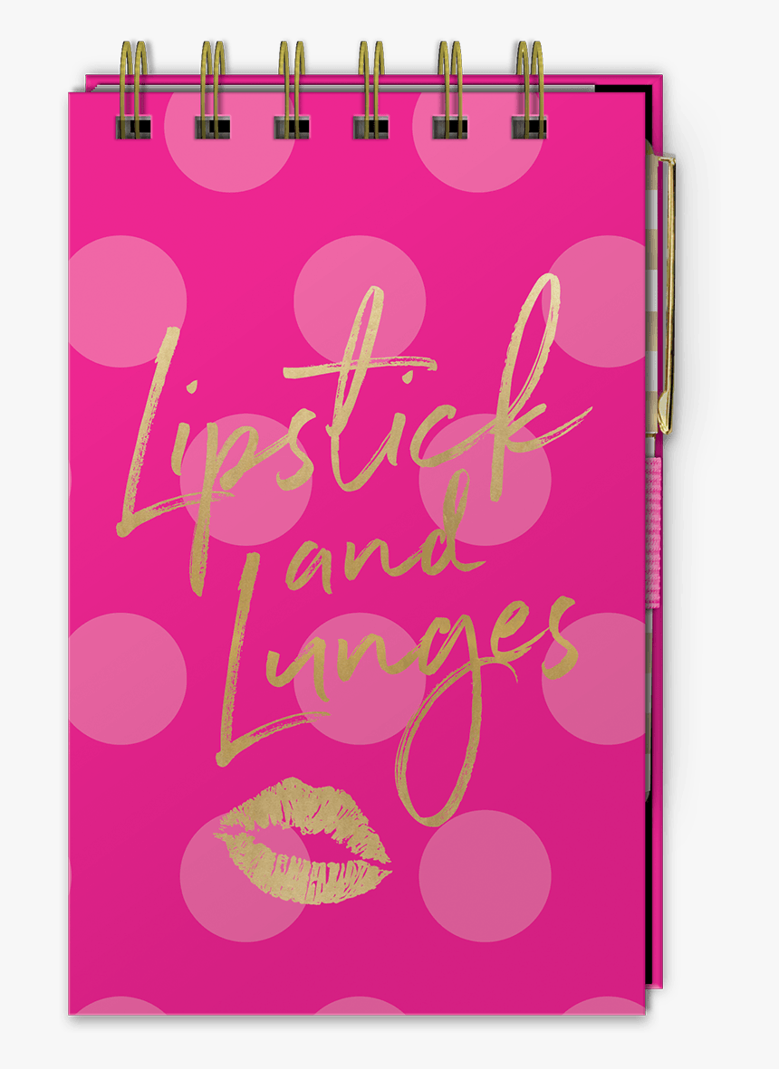 Lipstick & Lunges Spiral Notepad With Pen - Poster, HD Png Download