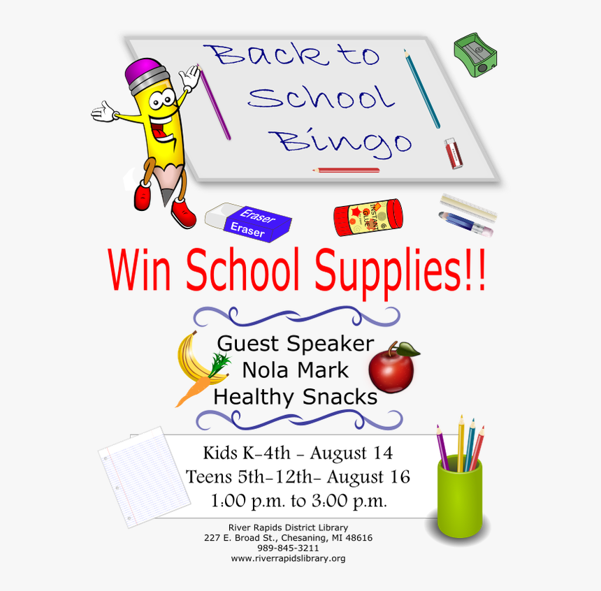 Back2schoolbingo - Cartoon, HD Png Download