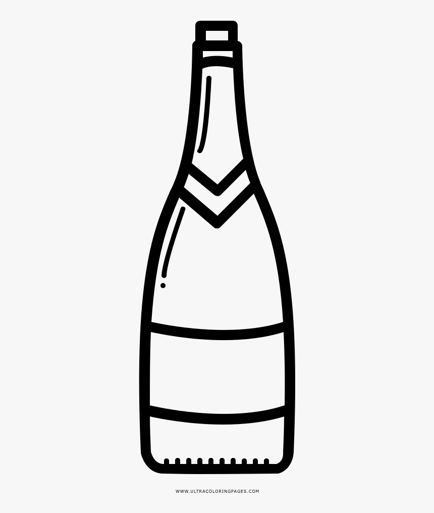 Wine Bottle Coloring Page - Imagenes De Vinos Para Dibujar, HD Png Download