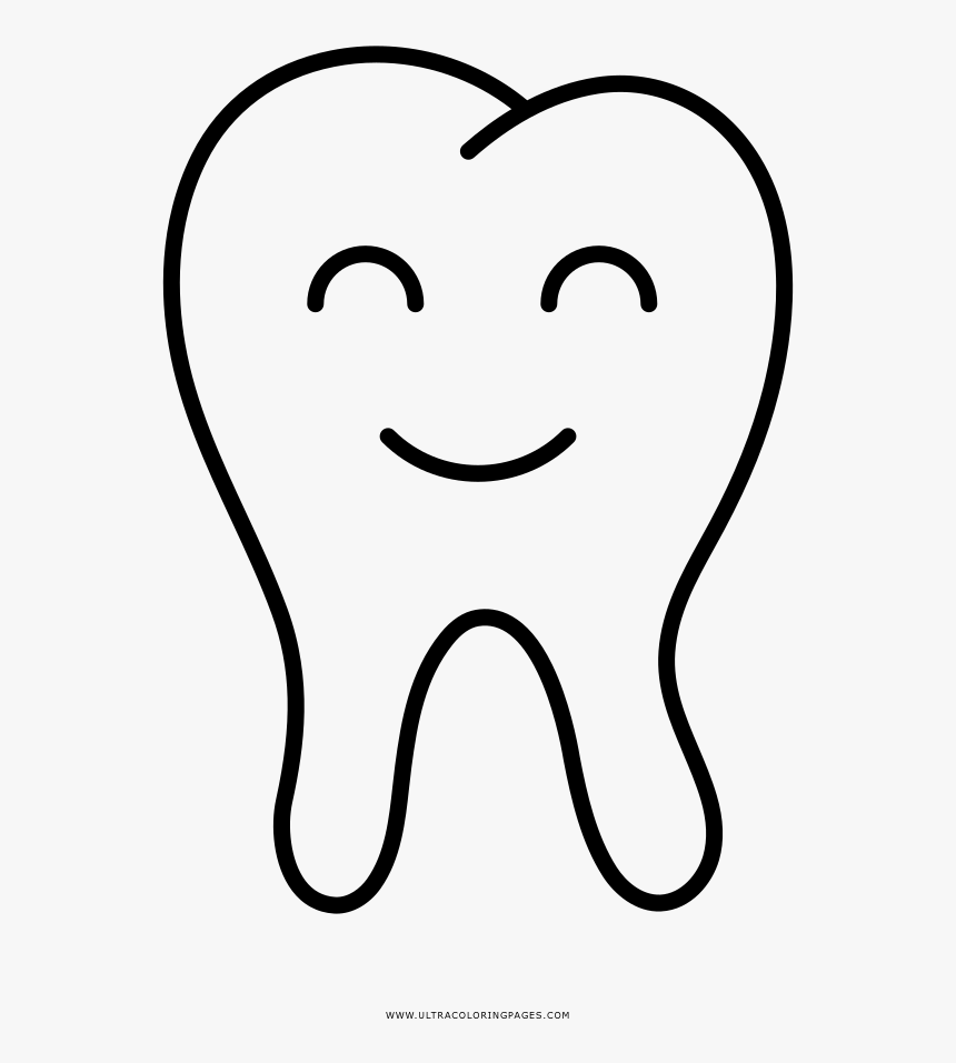 Diente-feliz Página Para Colorear - Diente Feliz Para Colorear, HD Png Download