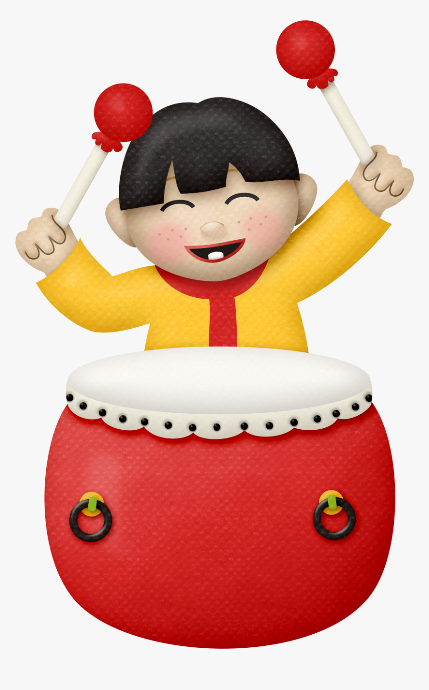 Niño Tocando El Tambor , Png Download - Lion Dance Drum Clipart, Transparent Png