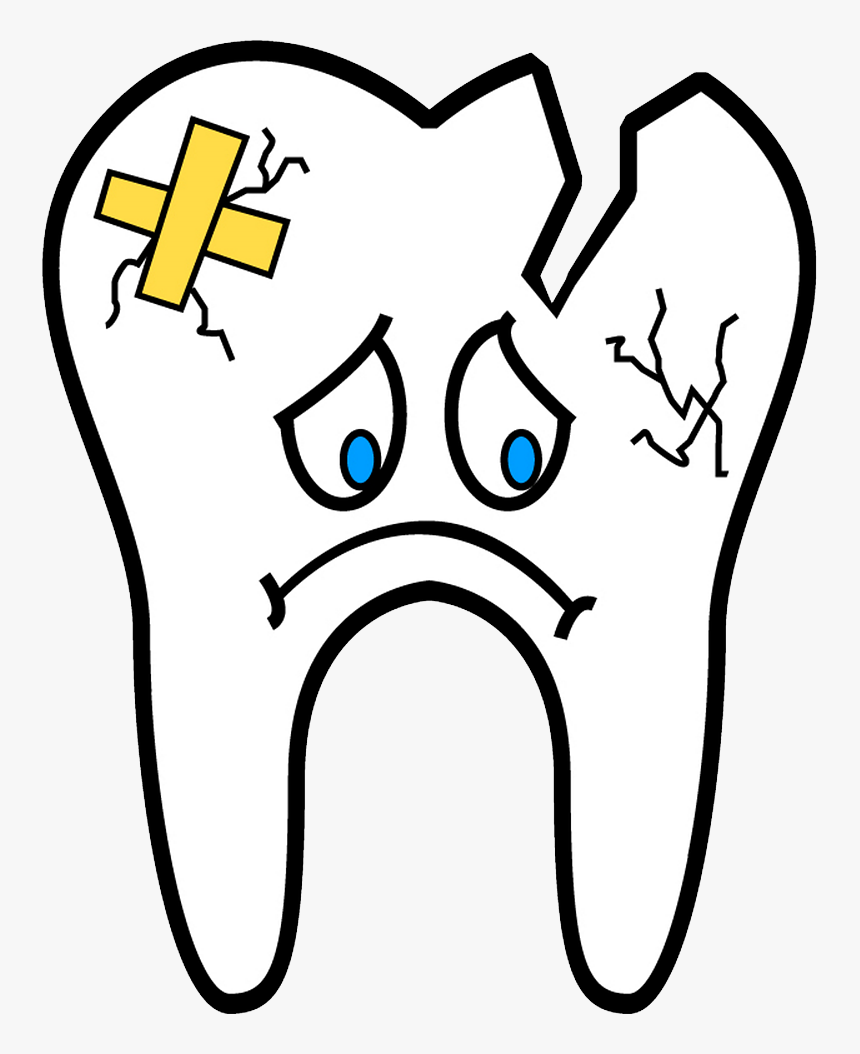 Diente Quebrado - Unhealthy Teeth Clipart, HD Png Download