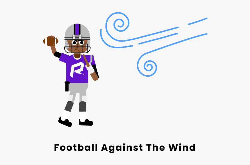Football Against The Wind - Cartoon, HD Png Download