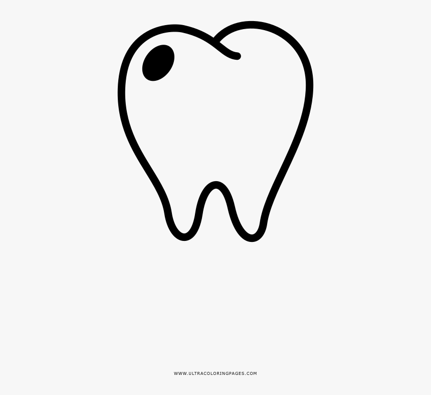 Tooth Coloring Page - Diente Pequeño Para Dibujar, HD Png Download