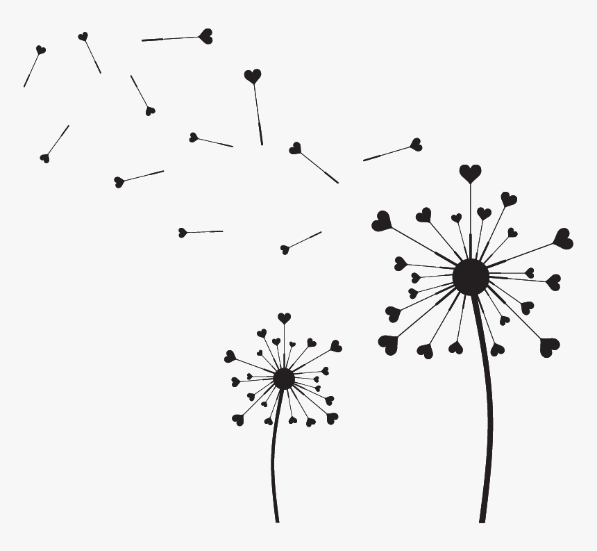 Dandelion Silhouette Png, Transparent Png