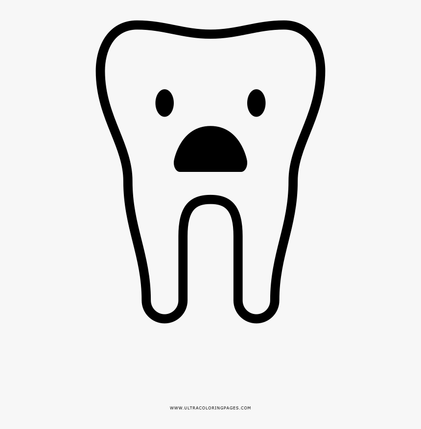 Diente Página Para Colorear, HD Png Download