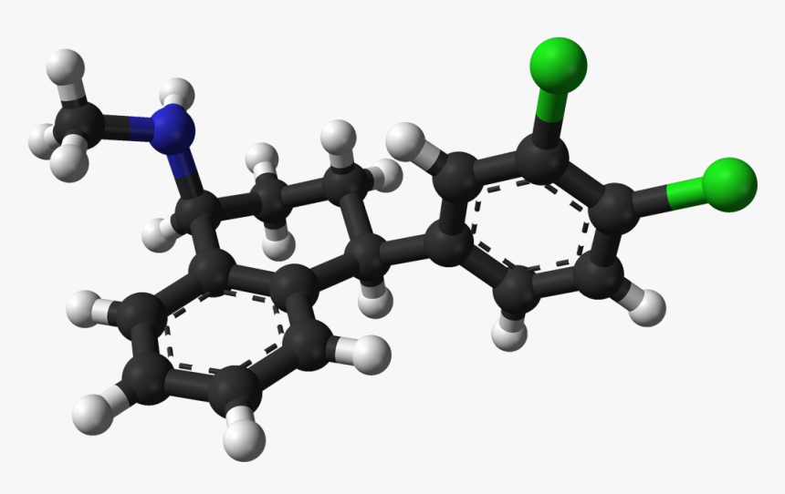 Sertraline A 3d Balls - Sertraline Molecular 3d Model, HD Png Download