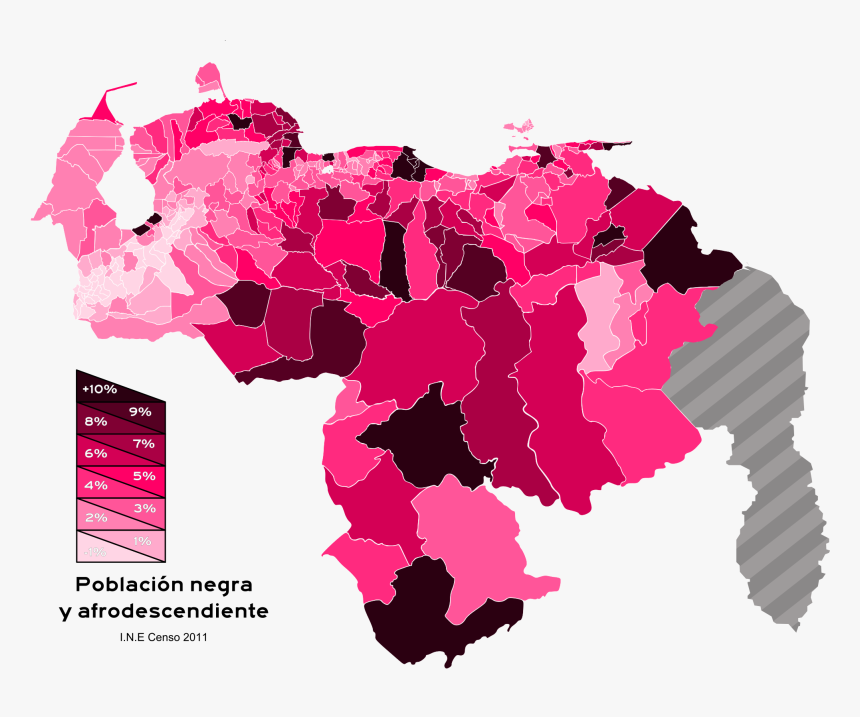 Mapa De Venezuela Afrodescendiente, HD Png Download