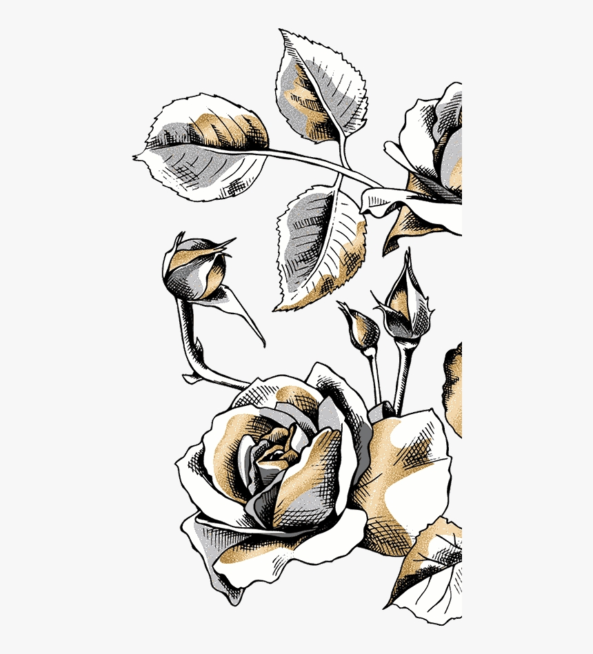 Black White And Gold Wall Tapestry, HD Png Download