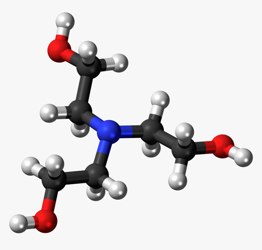 Triethanolamine 3d Ball , Png Download - Triethanolamine Molecule, Transparent Png