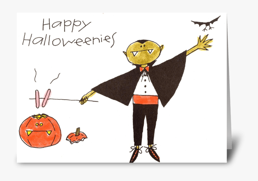 Happy Halloweenies Greeting Card - Cartoon, HD Png Download