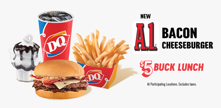 1 - Dairy Queen $5 Buck Lunch A1 Bacon Cheeseburger, HD Png Download